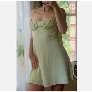 Peppermayo Sage Green Bustier Mini Dress Sz 8 Sweatheart Neckline Coquette
